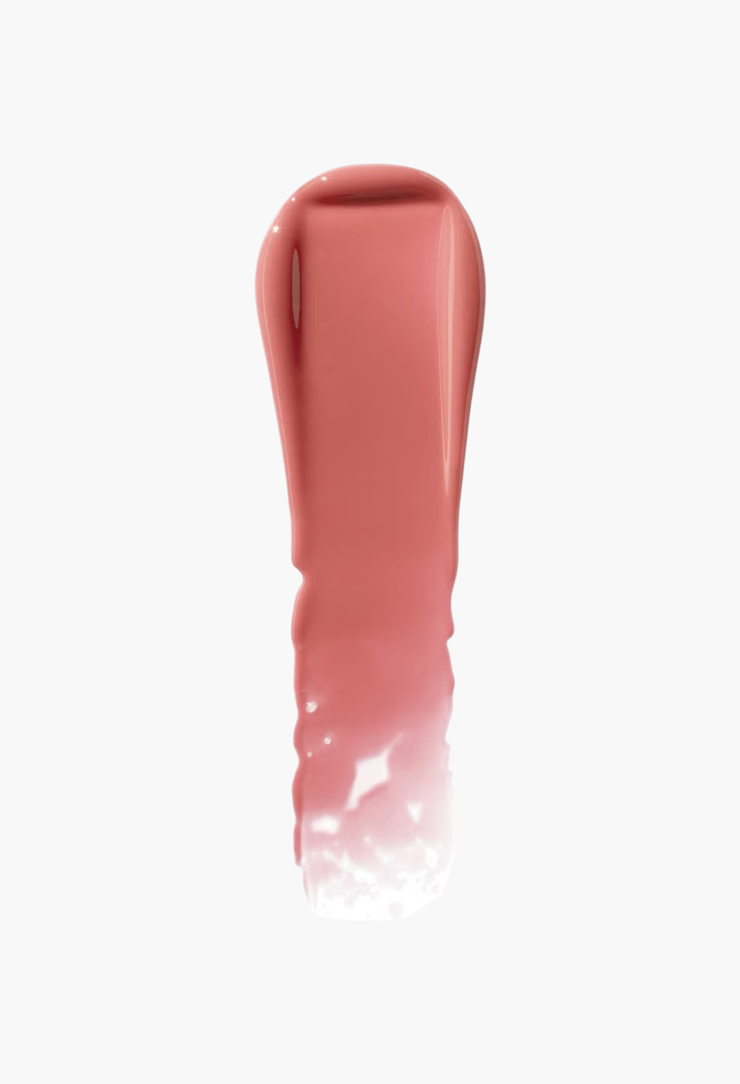 GLAM MODA VIEVE Lip Dew swatch showing a glossy, sheer pink lip oil texture with a reflective finish