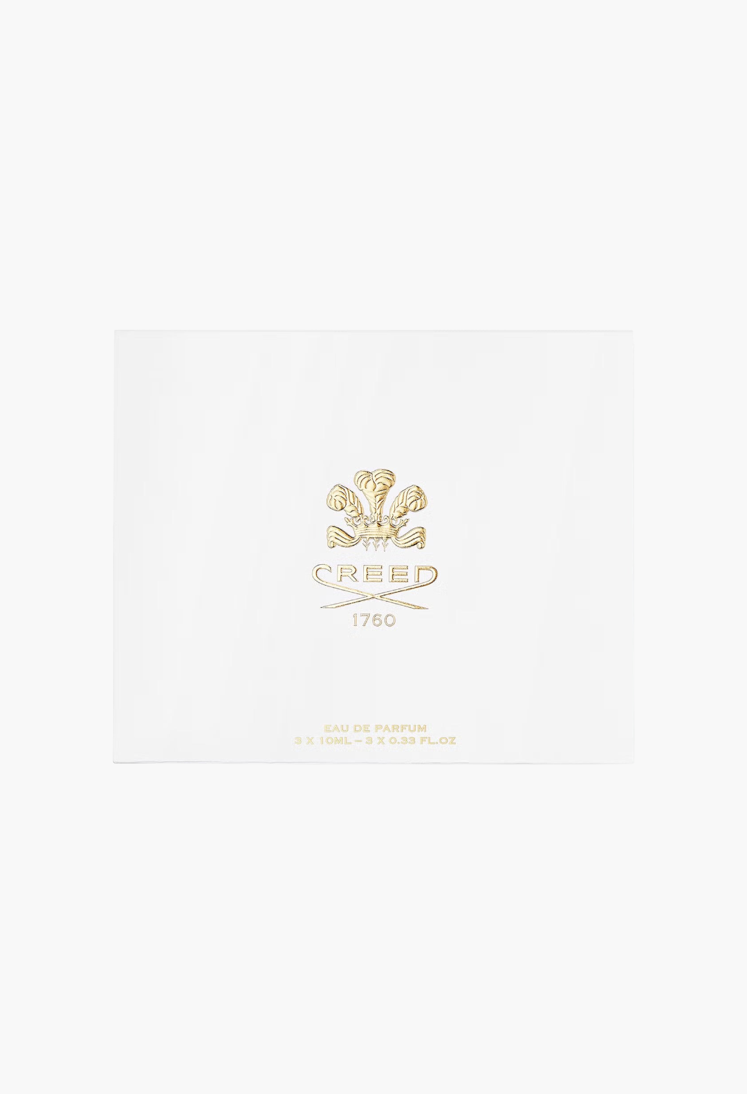 GLAM MODA Creed Men's Discovery Set featuring three 10ml luxury fragrance vials in a white presentation gift box.