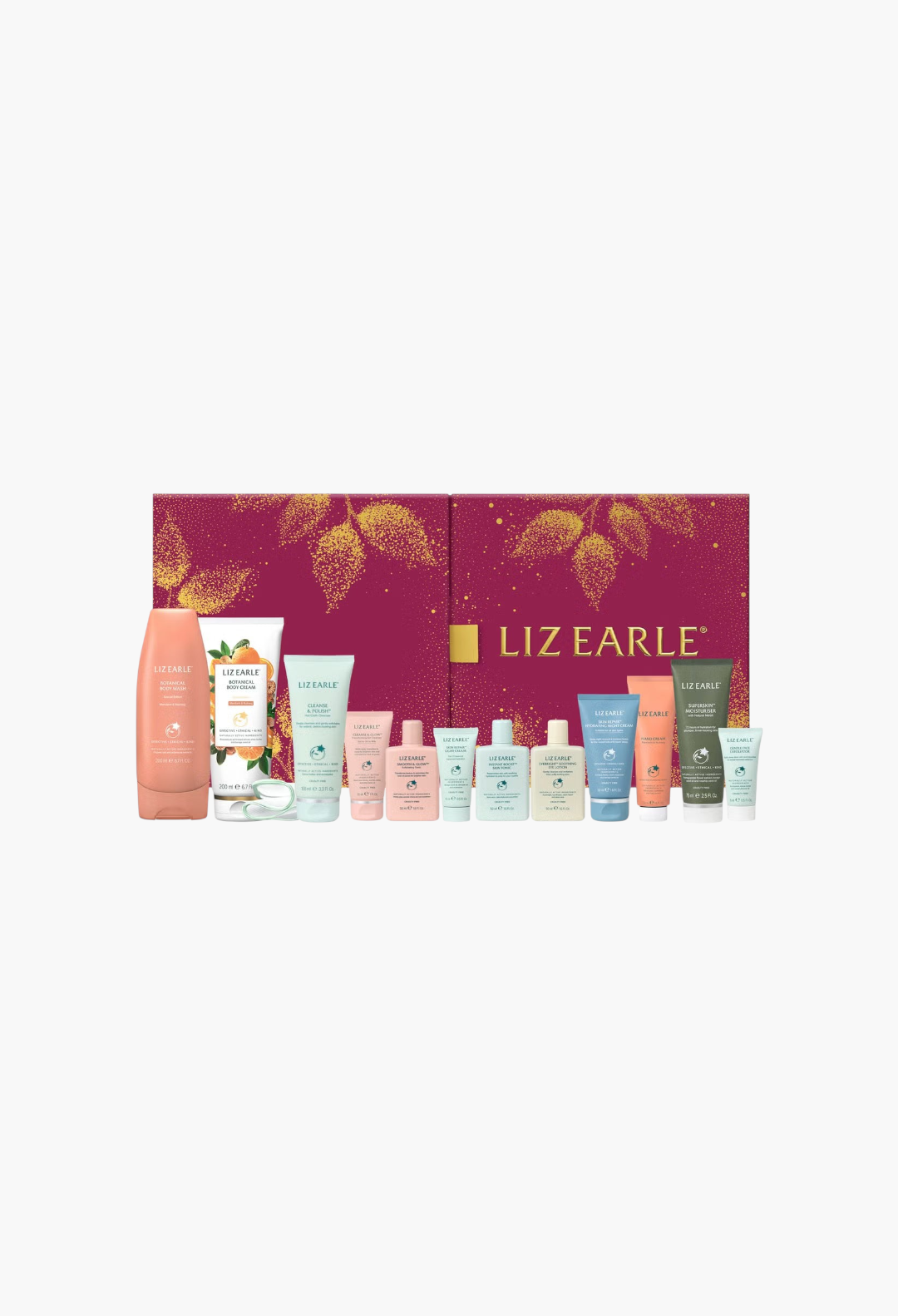 GLAM MODA Liz Earle 12 Days of Beauty Advent Calendar featuring a collection of botanical skincare and body products.