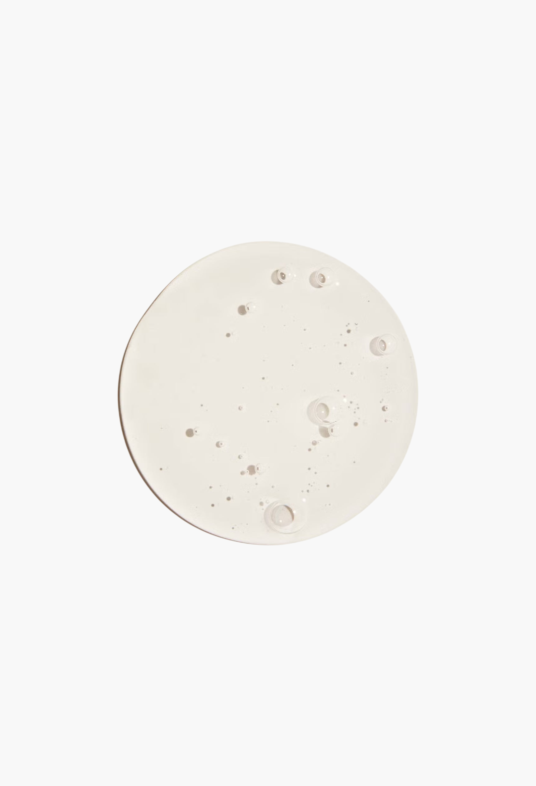 GLAM MODA OUAI St. Barts Body Cleanser clear hydrating gel texture with small bubbles on a white background