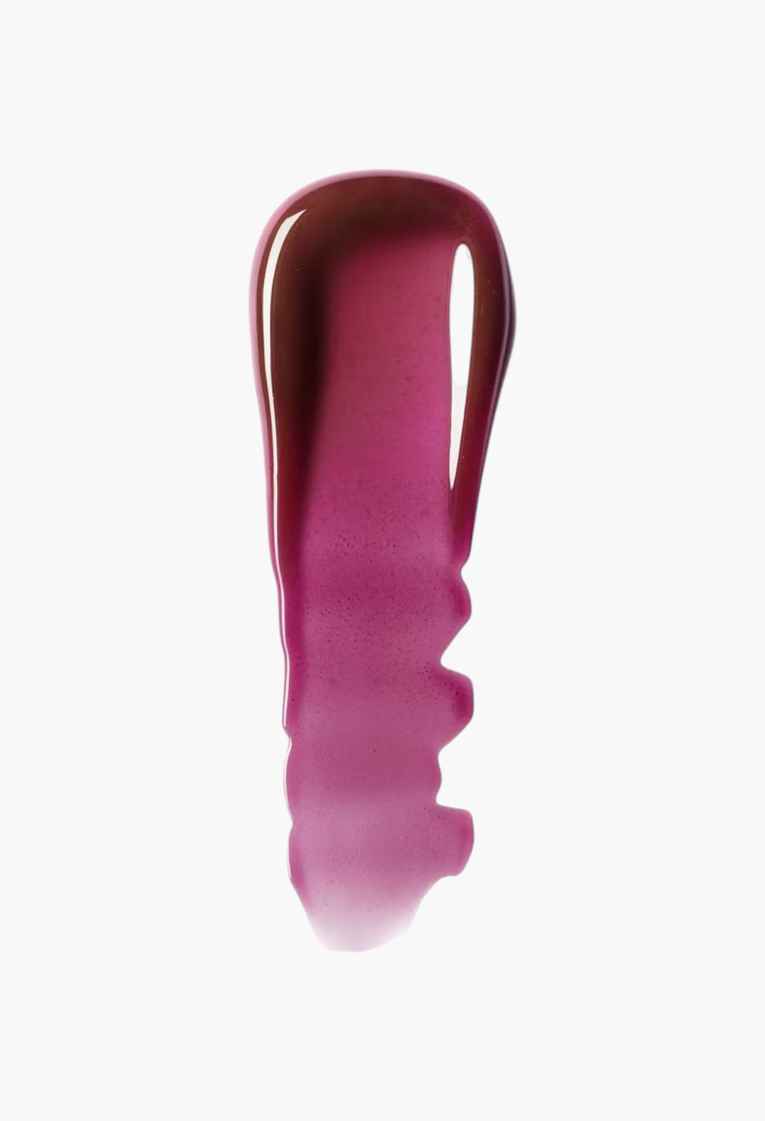 GLAM MODA VIEVE Lip Dew swatch showing a glossy, deep berry-toned lip oil texture on a white background.