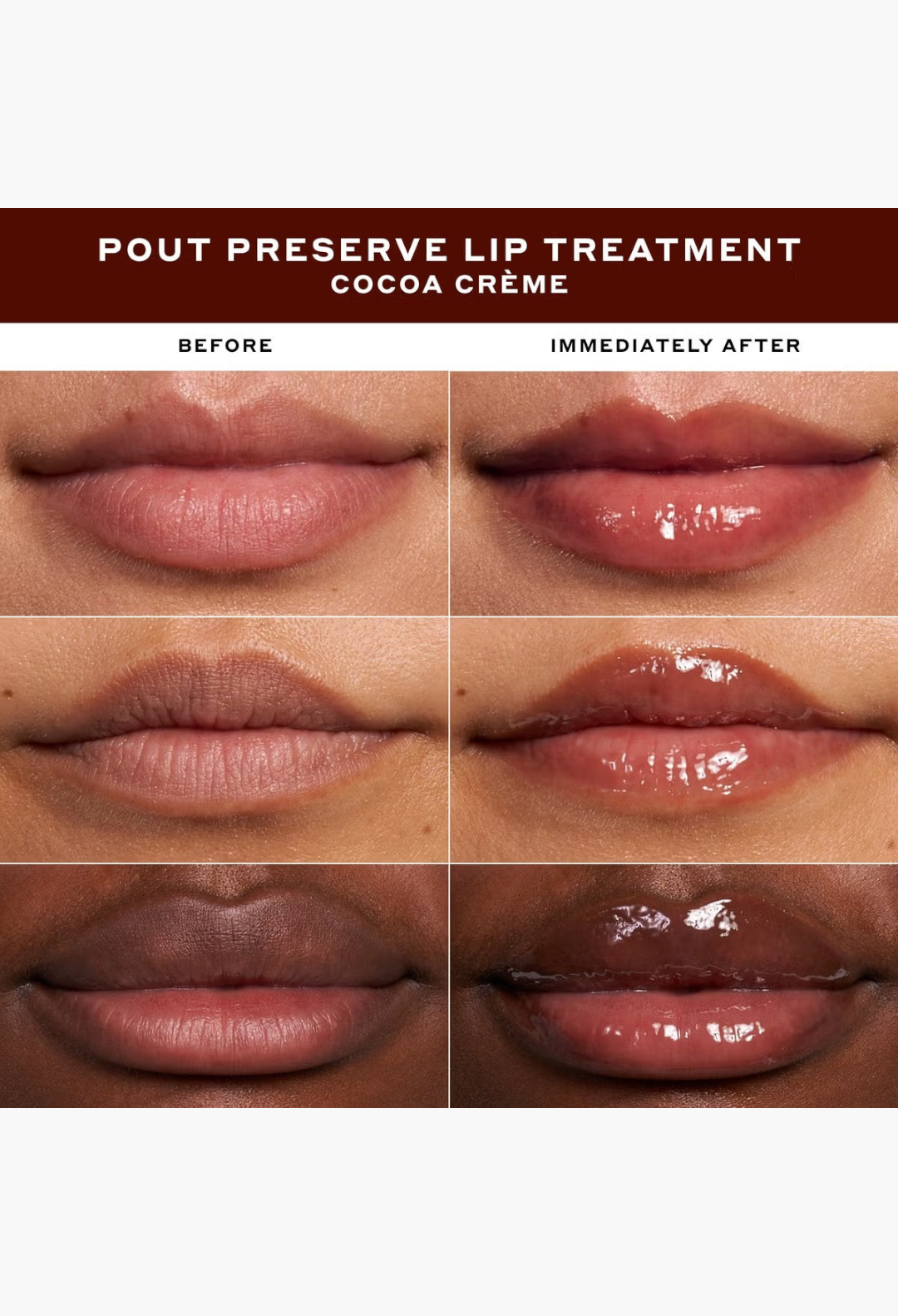 GLAM MODA Ole Henriksen Pout Preserve Lip Vault 2.0 showing various shades of glossy, hydrating peptide lip treatments.