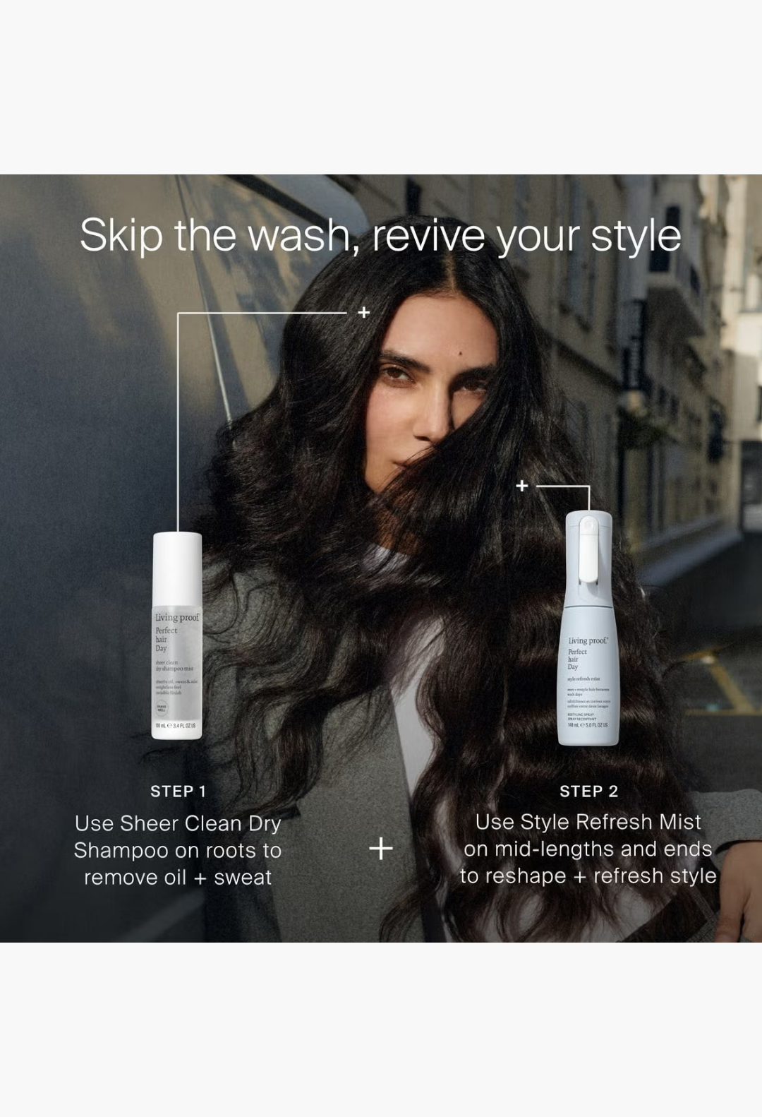 GLAM MODA Living Proof Perfect Hair Day Sheer Clean Dry Shampoo Mist and Style Refresh Mist for healthy hair care