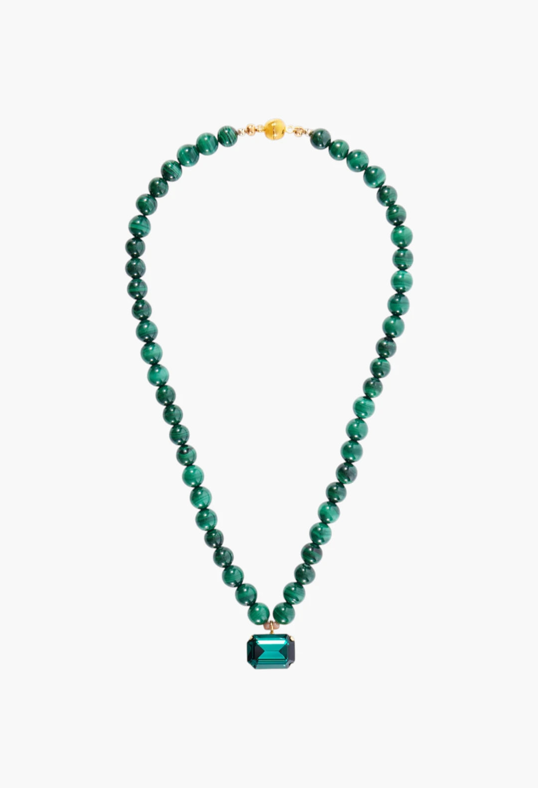 Sidonie gold-tone malachite and crystal necklace