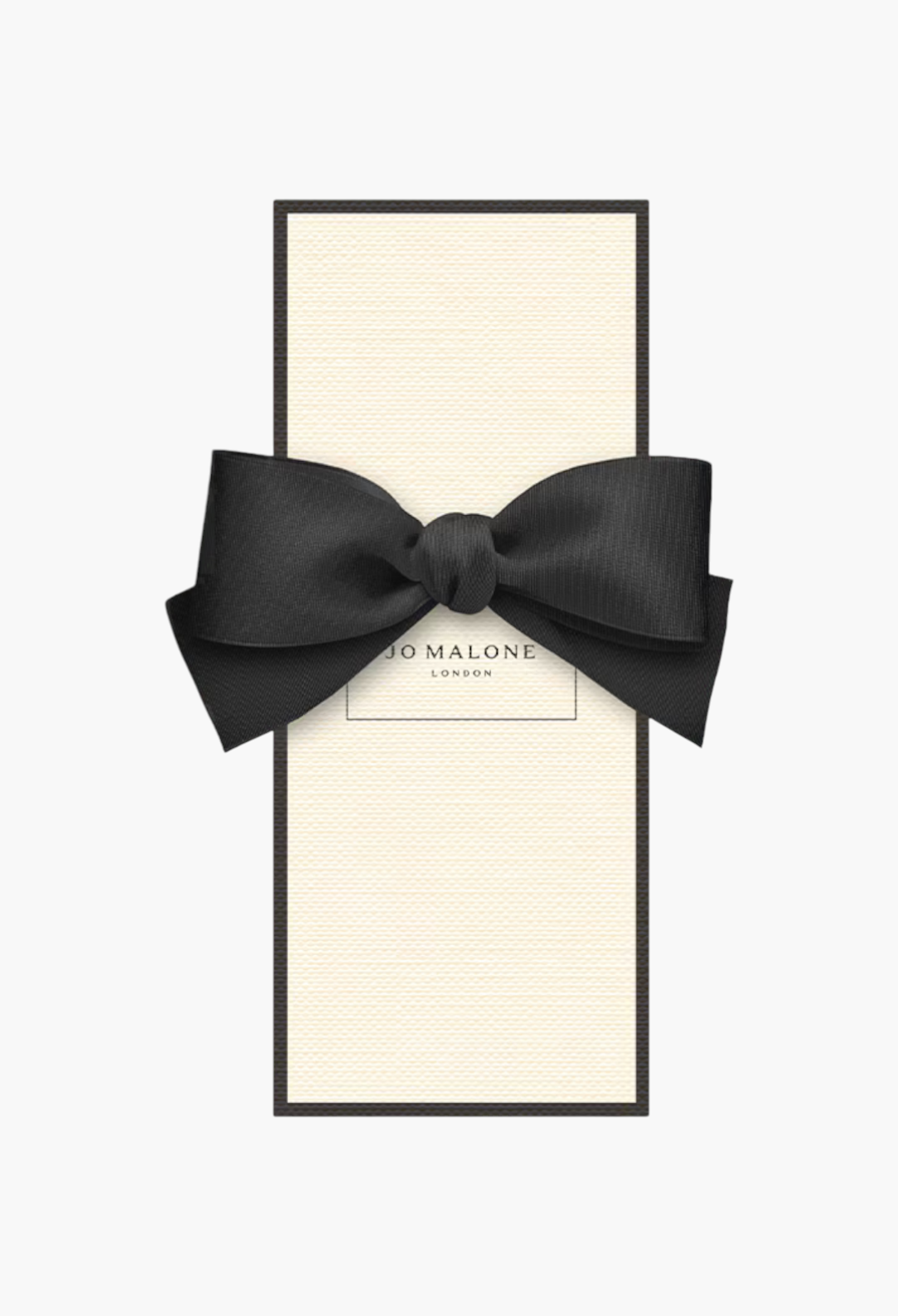 GLAM MODA Jo Malone London English Oak & Hazelnut cologne bottle in a cream box with a signature black ribbon bow