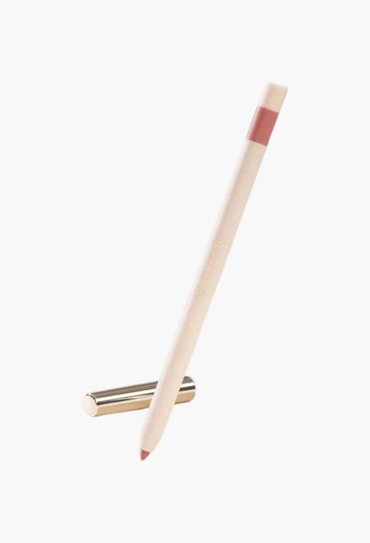 GLAM MODA Kind Words matte lip liner in a neutral mauve shade with a sleek beige casing and metallic gold cap.