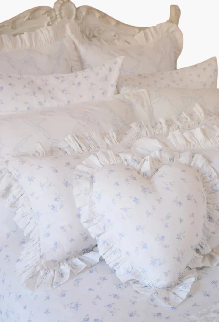 Atlantic Shore Ruffle Heart Pillow
