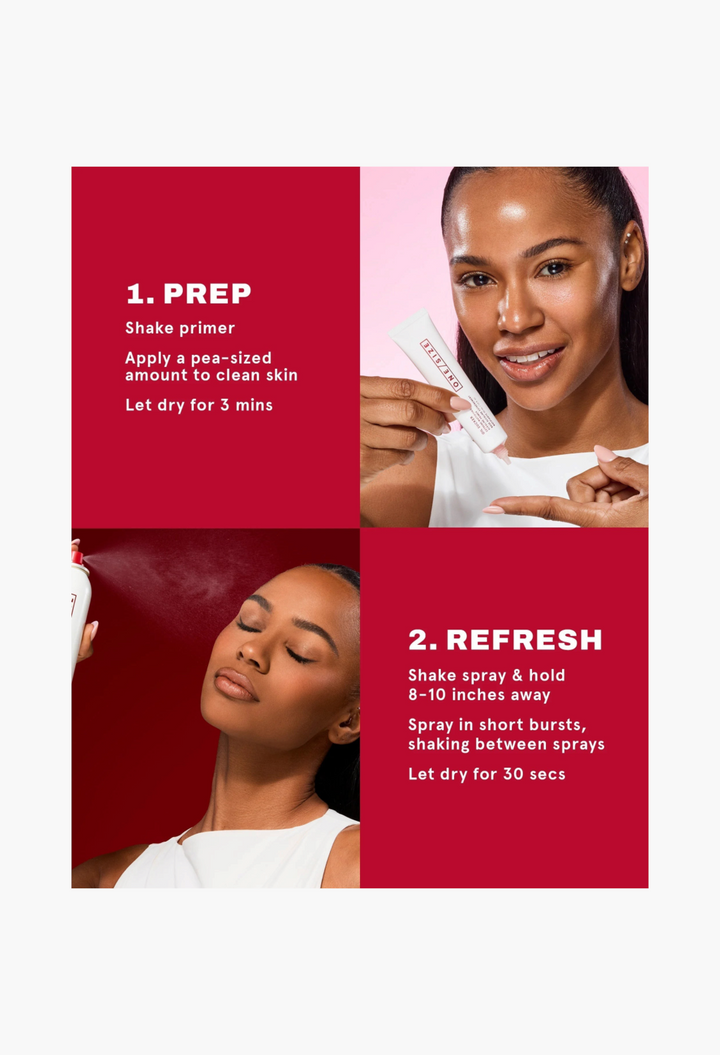Oil Sucker Prep & Refresh Mattifying Duo spray step by step guide