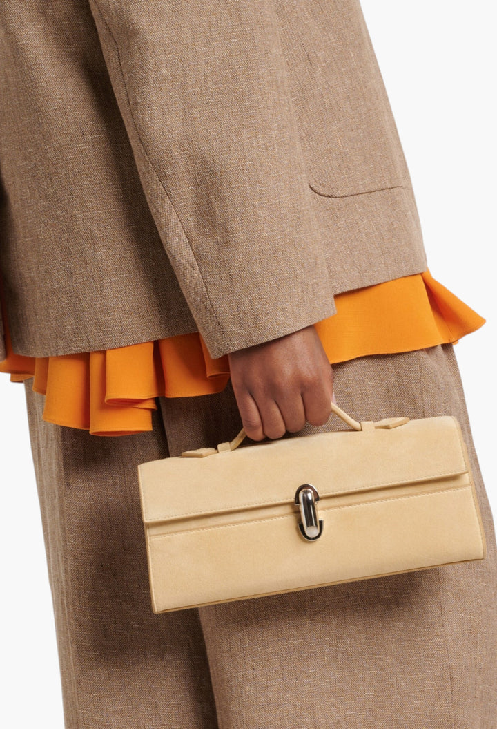 Symmetry Slim Suede Top-Handle Bag - GLAM MODA
