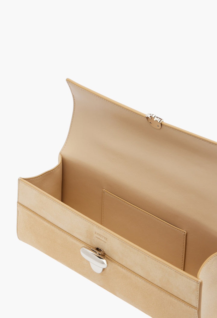 Symmetry Slim Suede Top-Handle Bag - GLAM MODA