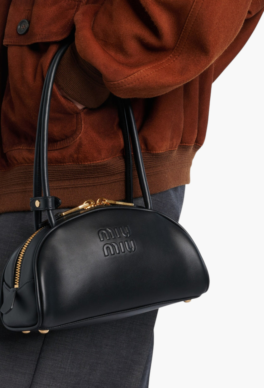 Beau Small Leather Bowling Bag - GLAM MODA