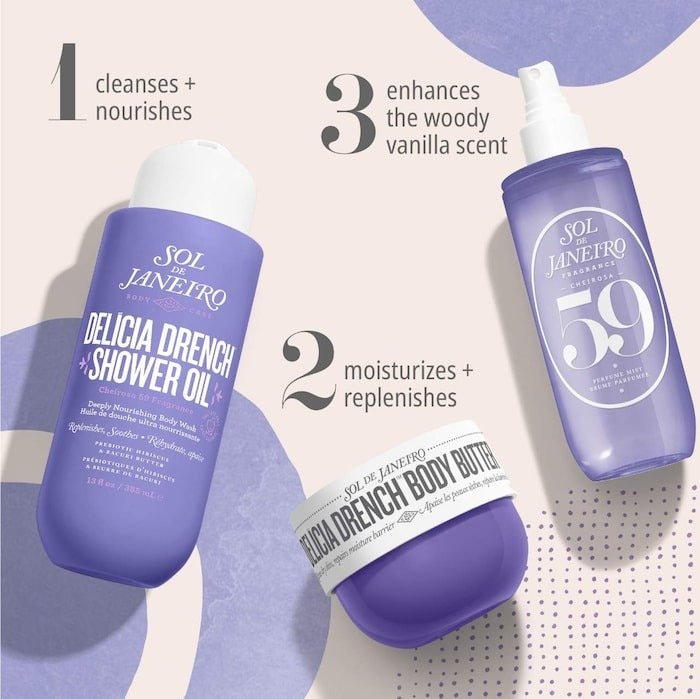 Delícia Drench™ Moisturizing Shower Oil for Dry Skin - GLAM MODA
