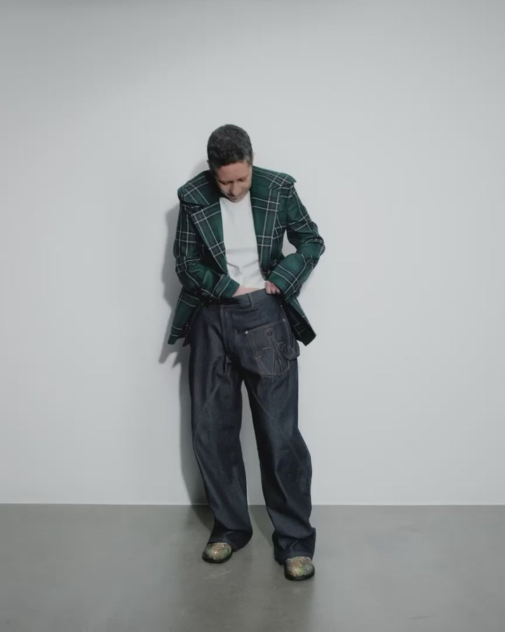 Fitted Waist Tailored Jacket In Forest Green