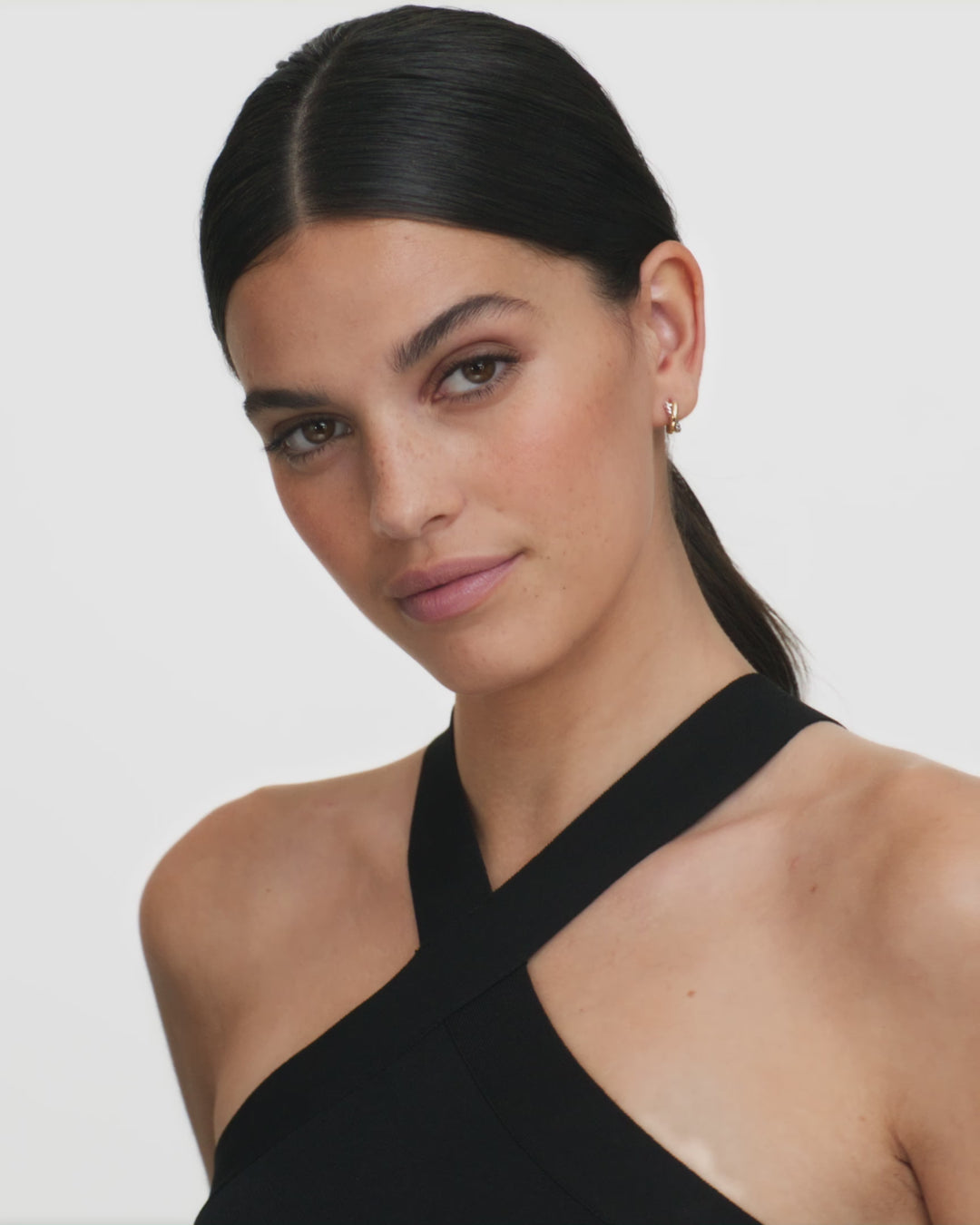 Crossover Huggie Hoop Earrings