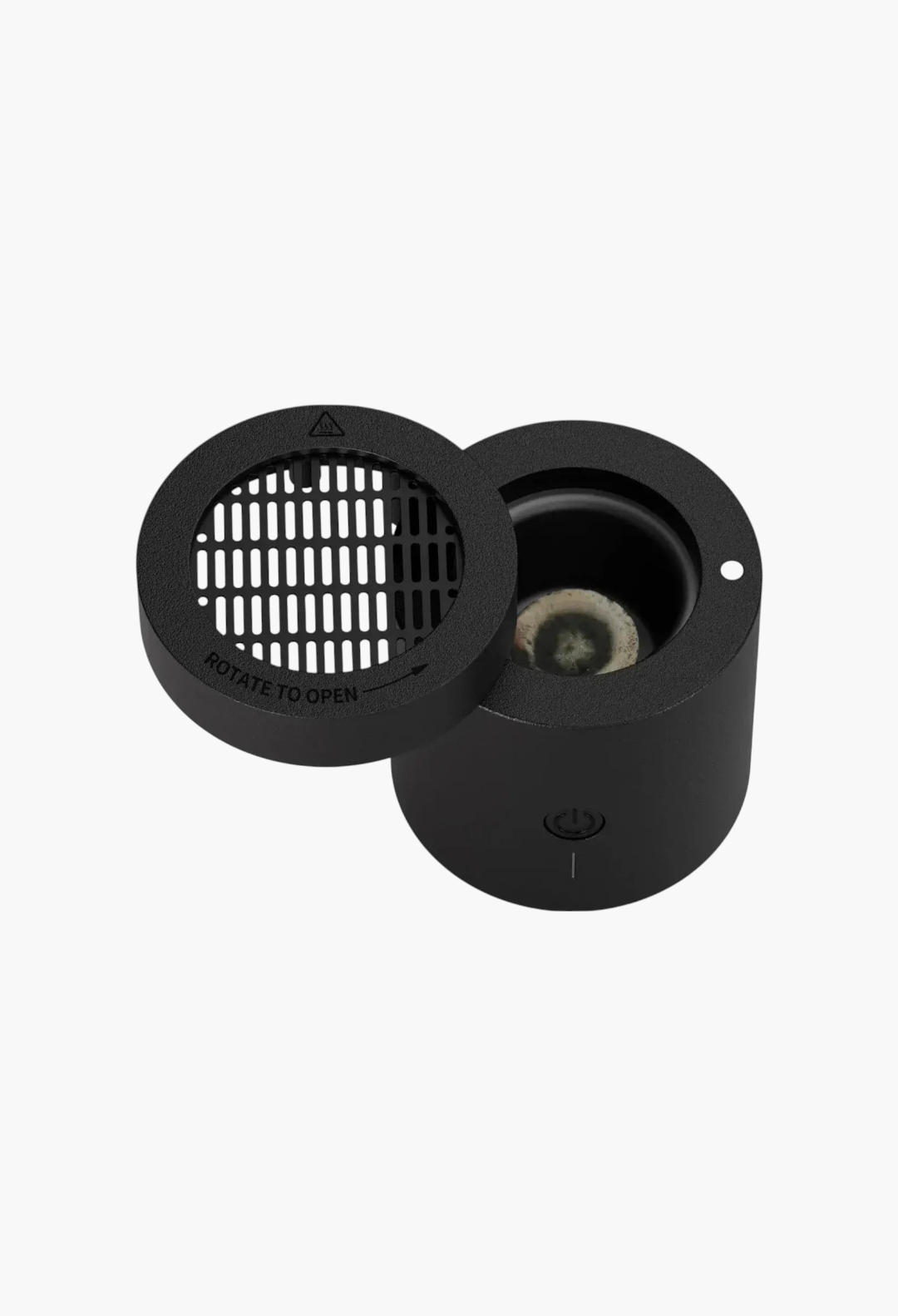 GLAM MODA black electronic bukhour burner with a magnetic lid and internal heating element for incense