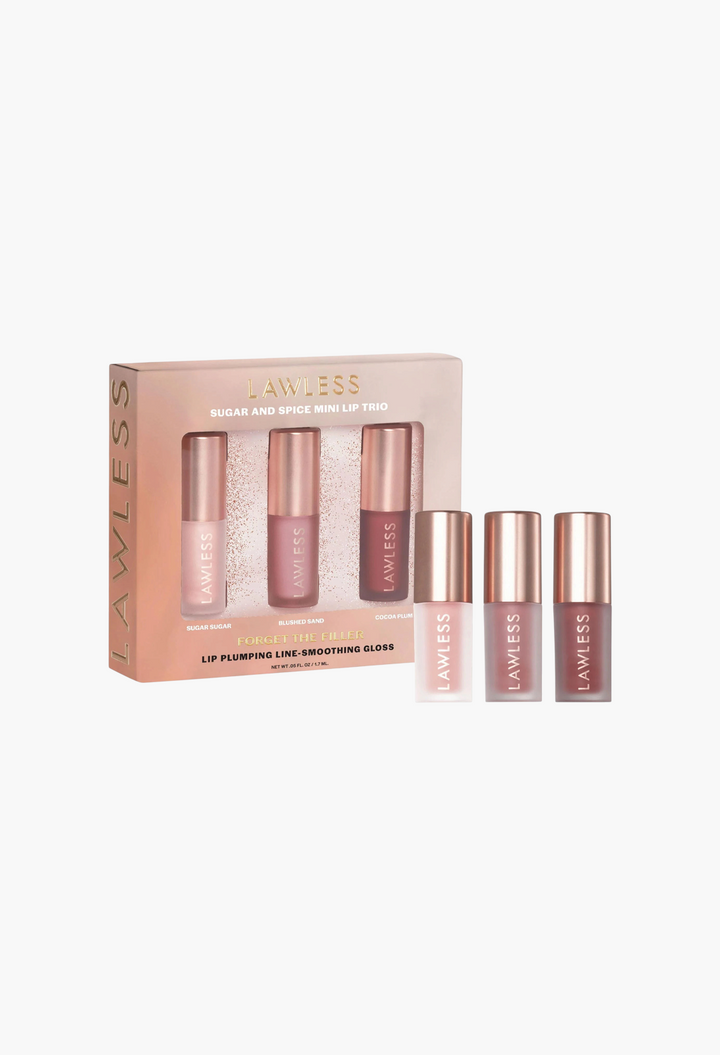LAWLESS Mini Forget the Filler Sugar and Spice Lip Trio Gift Set