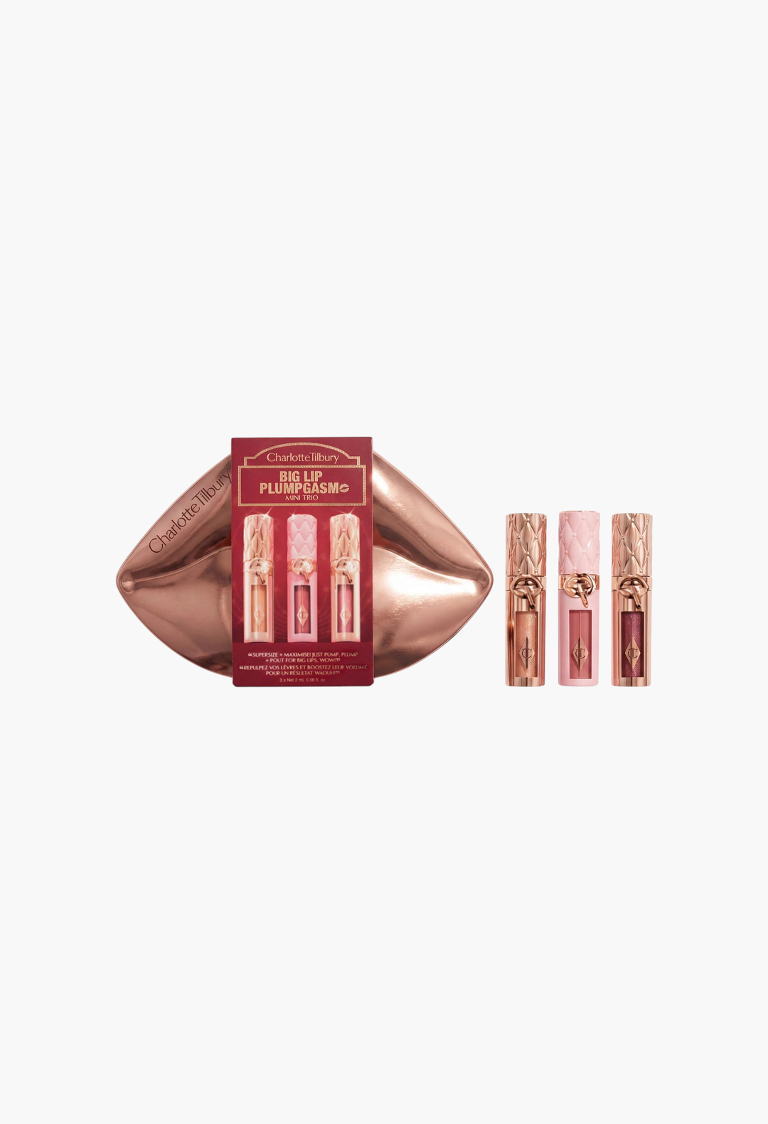 Charlotte Tilbury Mini Big Lip Plumpgasm Plumping Lip Gloss Trio Makeup Gift Set