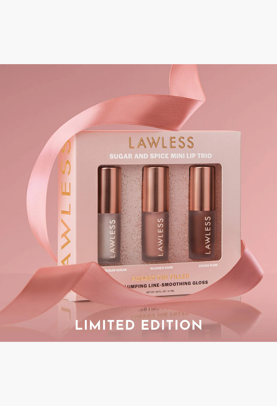 LAWLESS Mini Forget the Filler Sugar and Spice Lip Trio Gift Set