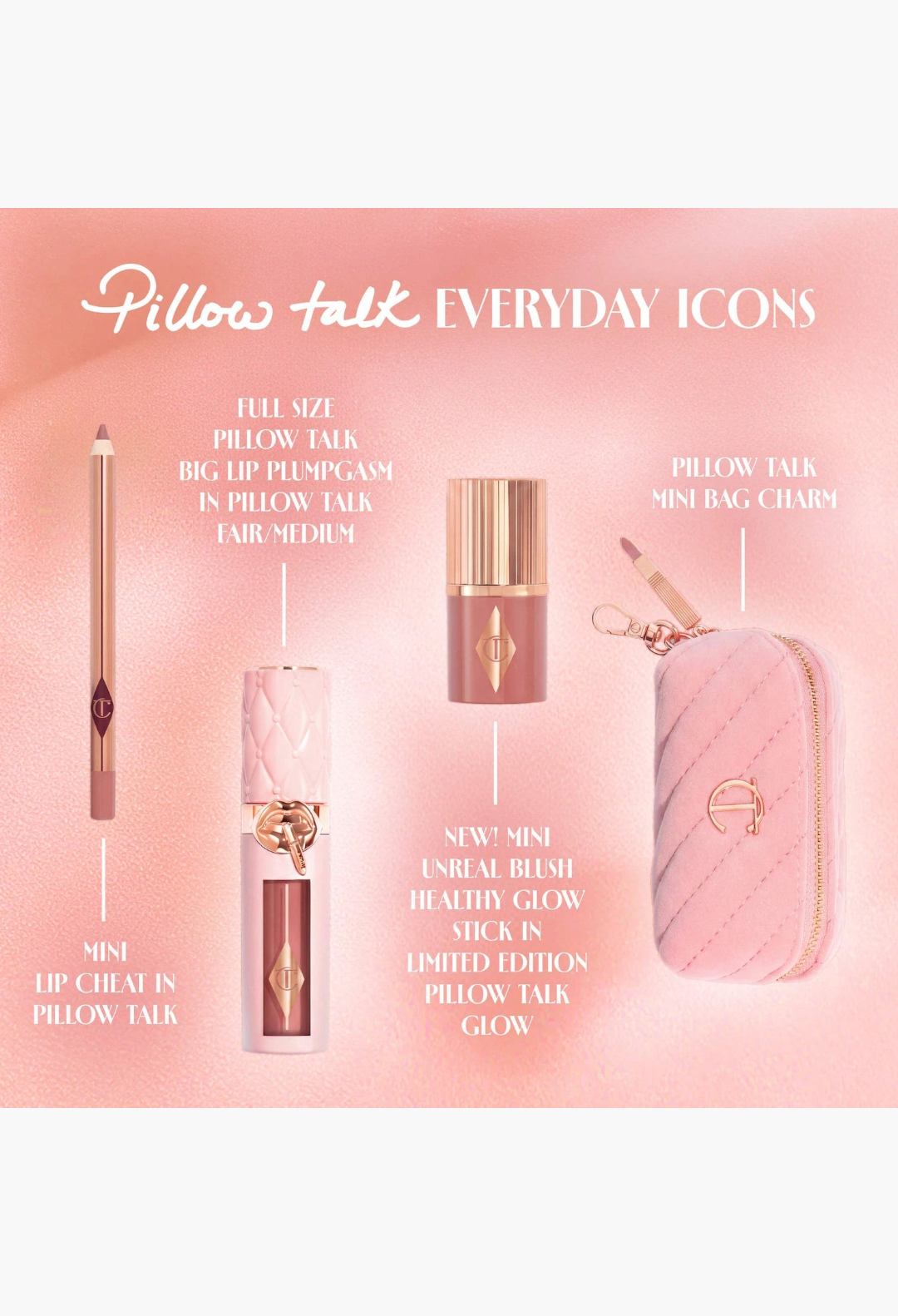 Charlotte Tilbury Pillow Talk Everyday Icons Lip & Cheek Makeup Gift Set