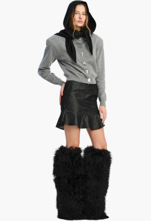 Firm Knit Cardigan Grey