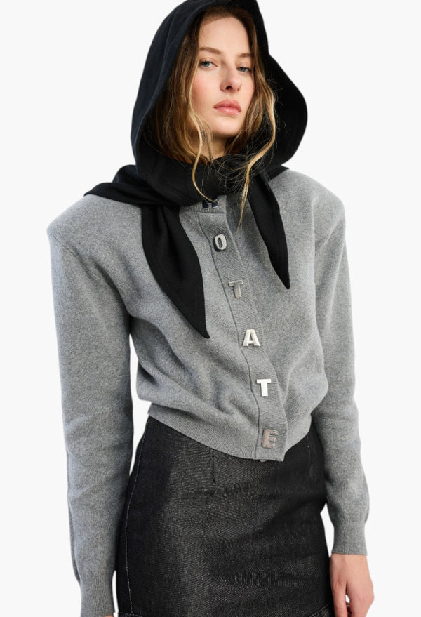 Firm Knit Cardigan Grey