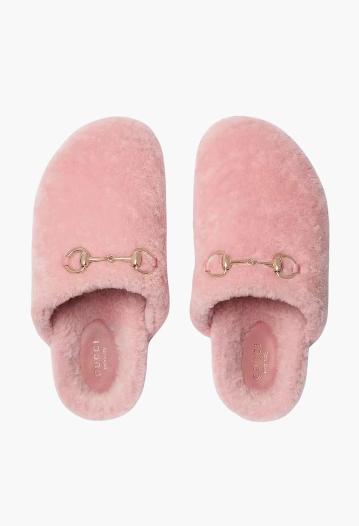 Horsebit Shearling Mules