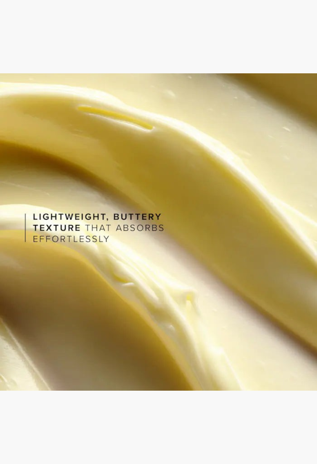 GLAM MODA Honey Halo moisturizer showing a close-up of the rich, buttery, pale yellow cream texture.
