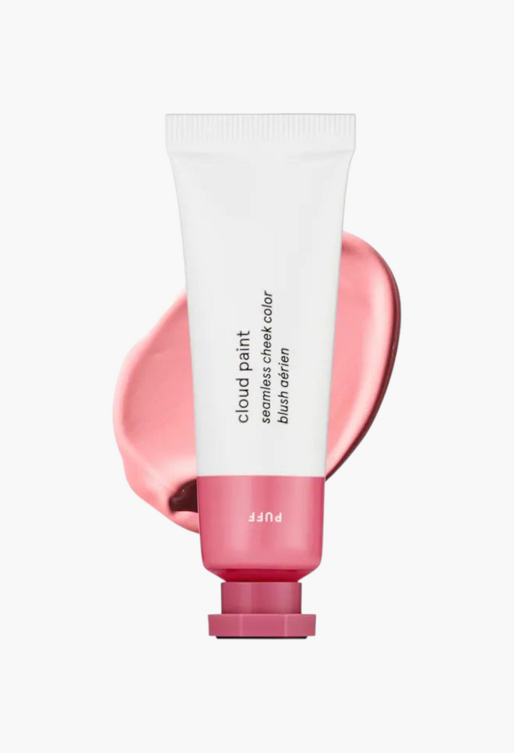 GLAM MODA Cloud Paint gel-cream blush in Puff shade with a soft pink swatch on a white background.