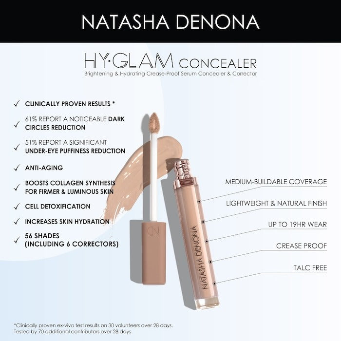 Hy-Glam Brightening & Hydrating Medium to Full Coverage Crease Proof Serum Concealer - GLAM MODA