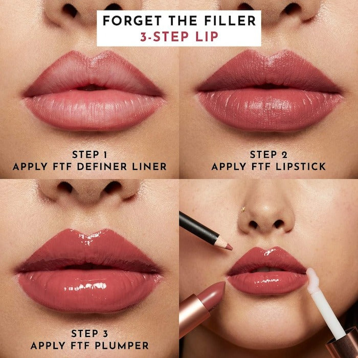 Forget the Filler Lip-Plumping Line-Smoothing Satin Cream Lipstick - GLAM MODA