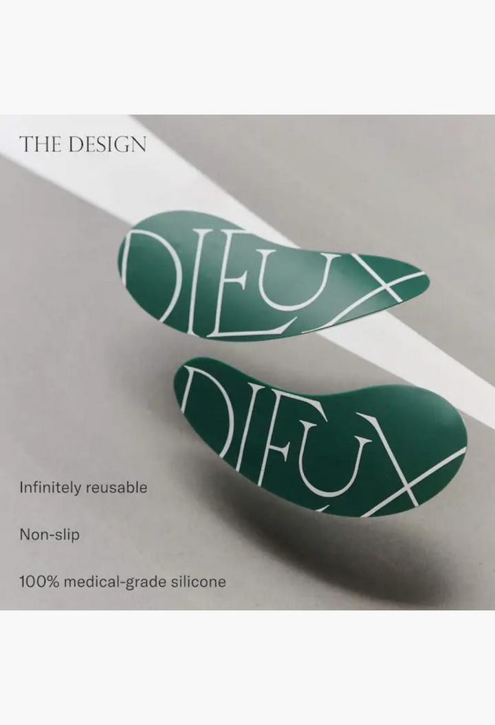 GLAM MODA reusable green medical-grade silicone eye patches for hydrating under-eye skincare treatments