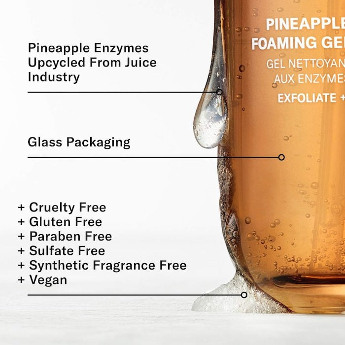 Pineapple Enzyme Exfoliating + Brightening Foaming Gel Cleanser with AHAs - GLAM MODA
