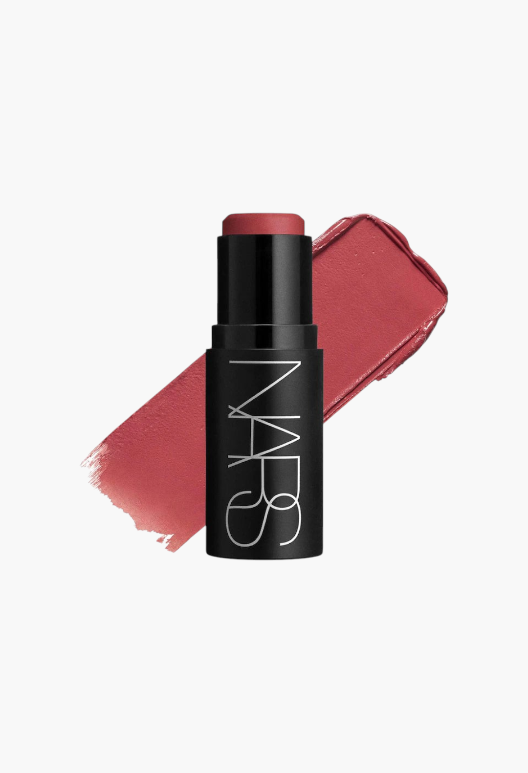 GLAM MODA NARS The Multiple soft blur blush stick in a deep rose shade with a matching cream-to-powder swatch