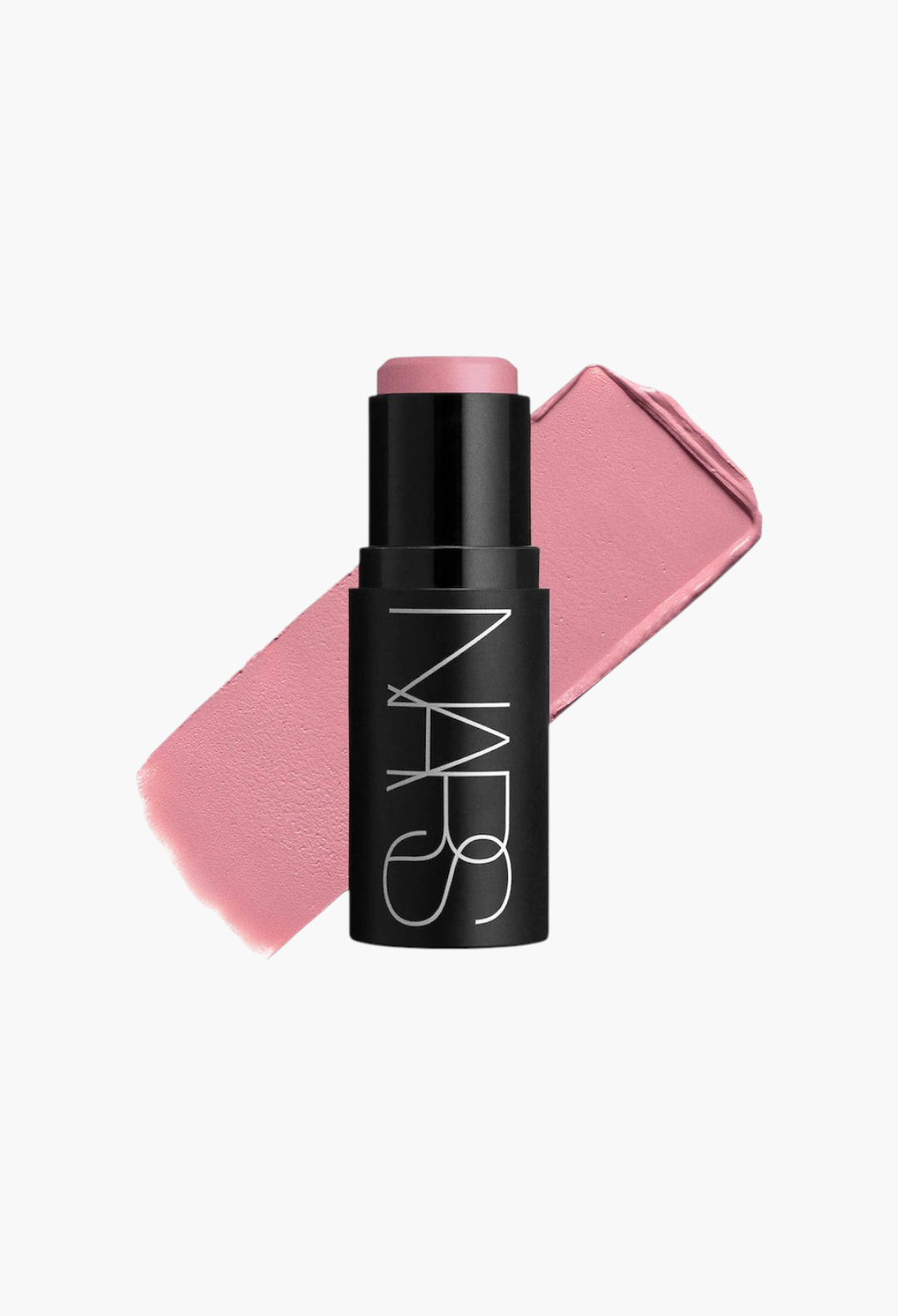 GLAM MODA NARS multipurpose soft blur blush stick in a soft pink shade with a creamy texture swatch