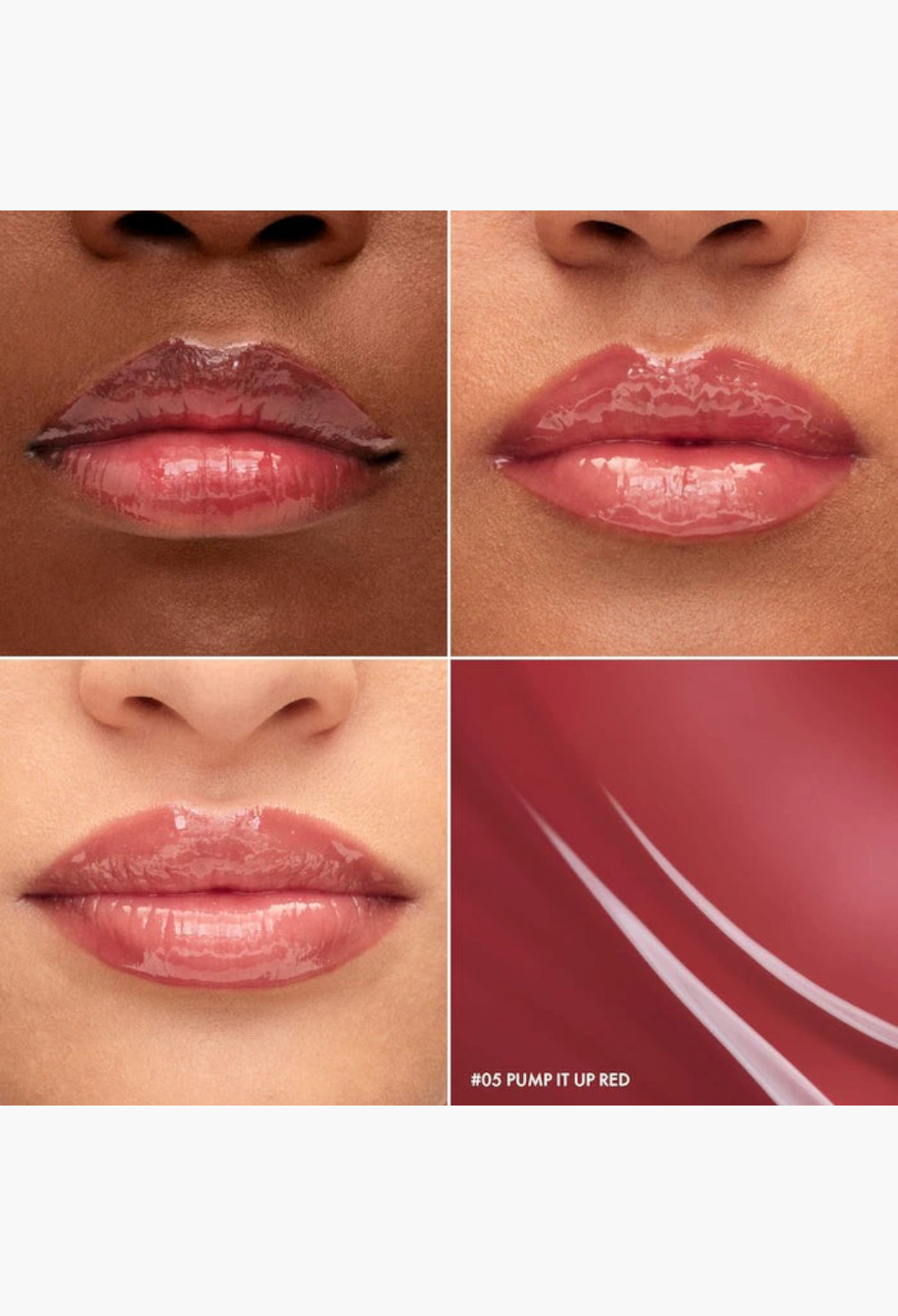 GLAM MODA Outrageous Lip Plumper duo set featuring shimmering rosewood and cosmic glitter glosses on lips