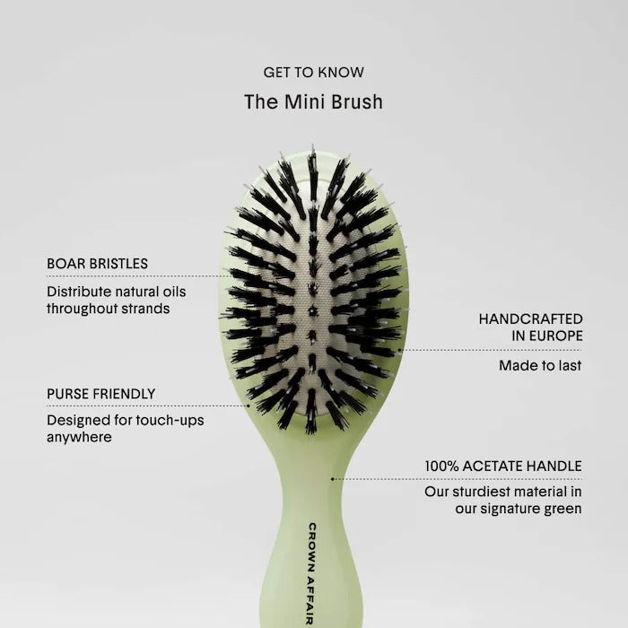 The Mini Dual-Bristle Boar Hair Brush No. 001 for All Hair Textures - GLAM MODA
