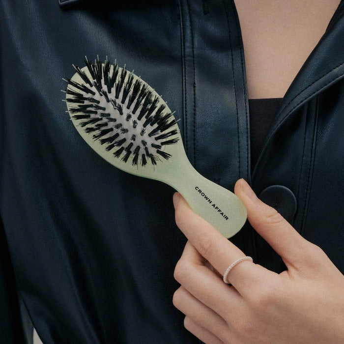 The Mini Dual-Bristle Boar Hair Brush No. 001 for All Hair Textures - GLAM MODA