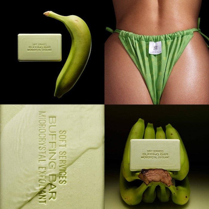 Green Banana Buffing Bar Exfoliating Body Bar for KP and Ingrown Hair (2 pack) - GLAM MODA