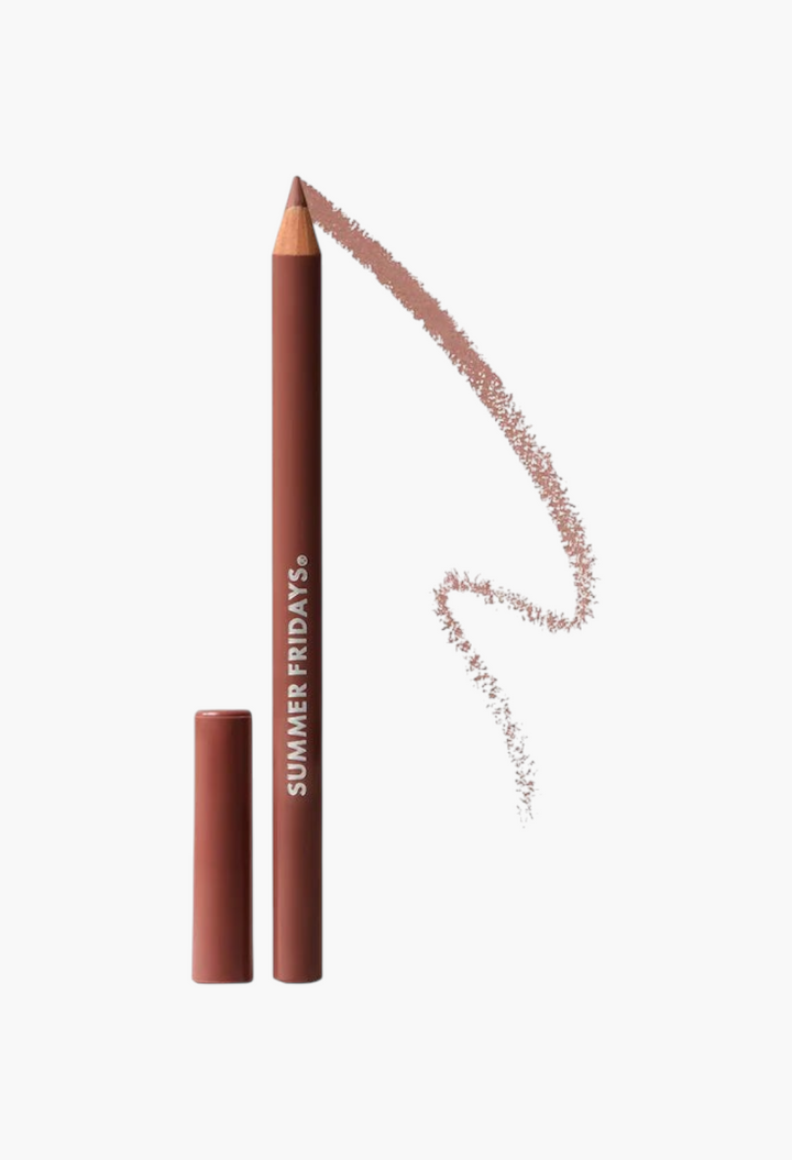 GLAM MODA SoftLine creamy sculpting lip pencil in a neutral brown shade with a matching swatch on a white background.