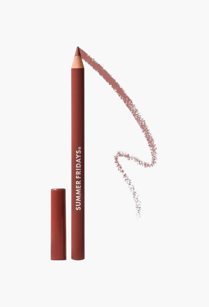 GLAM MODA SoftLine creamy sculpting lip pencil in a dusty rose shade with a matching swatch on a neutral background
