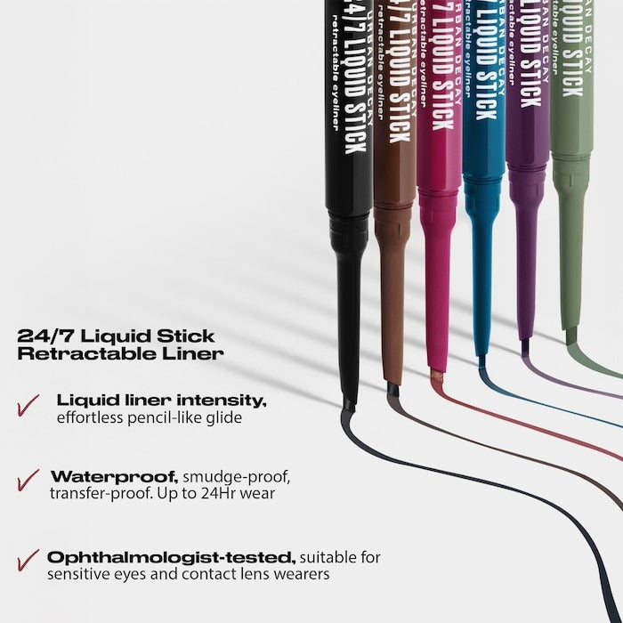 24/7 Liquid Stick Retractable Waterproof Eyeliner + Brush - GLAM MODA