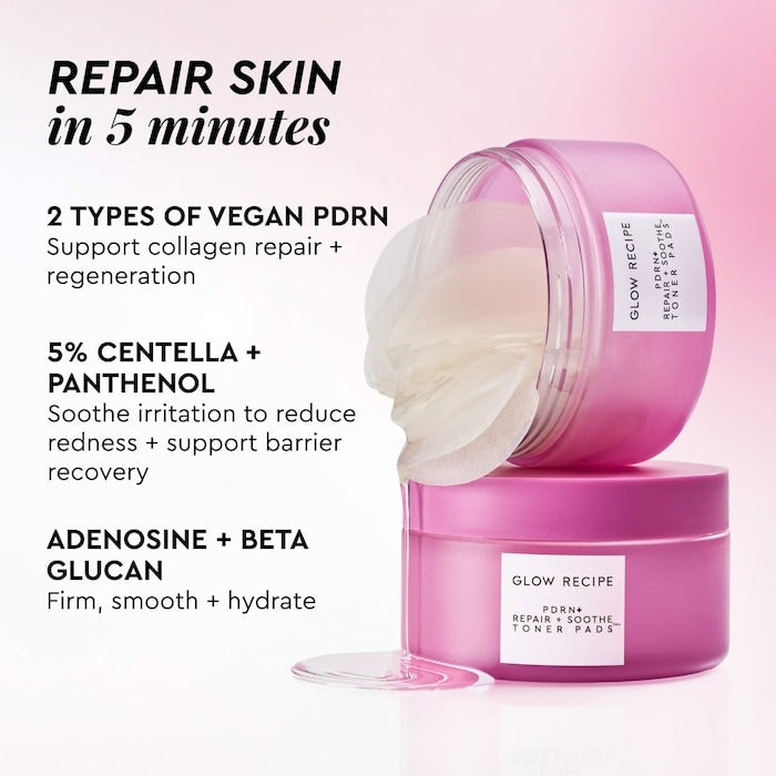 PDRN Repair + Soothe Korean Prickly Pear Toner Pads For Skin Barrier Repair - GLAM MODA