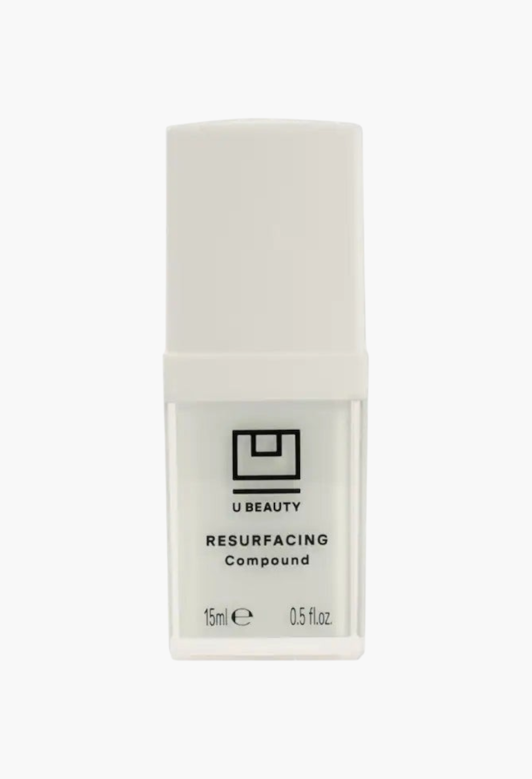GLAM MODA U Beauty Resurfacing Compound face serum in a white 15ml bottle for anti-aging and skin brightening.