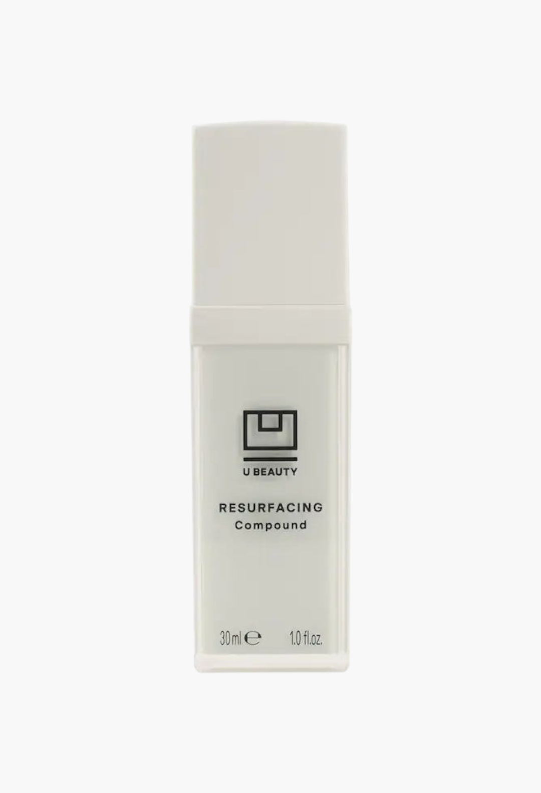 GLAM MODA U Beauty Resurfacing Compound face serum in a white 30ml bottle with retinol and vitamin C.