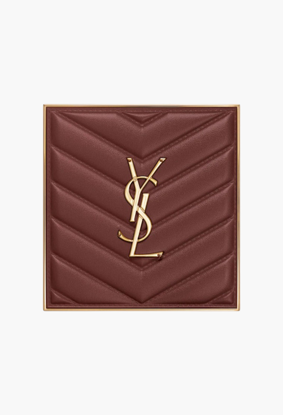 GLAM MODA YSL Brewed Reflections Couture Face Palette in an espresso-toned chevron quilted clutch with gold logo.