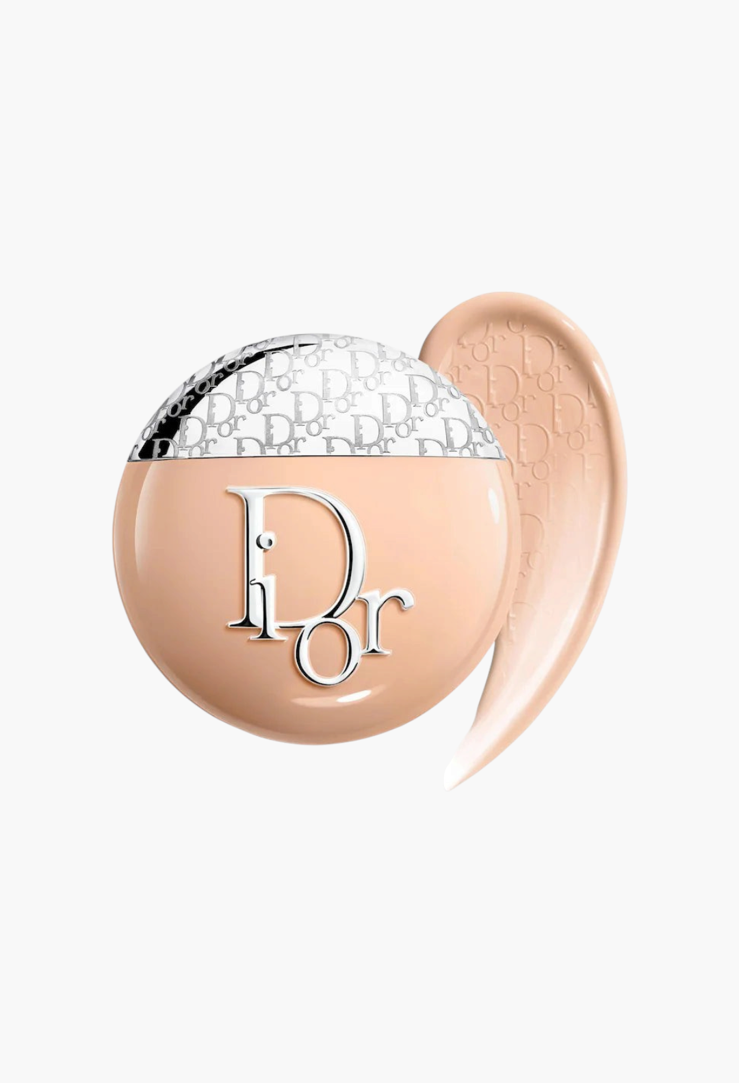 GLAM MODA Dior Backstage Glow-Up Skin Tint liquid foundation with SPF 20 and a swatch of the beige tinted formula.