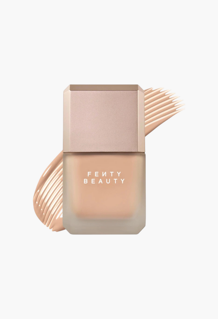 GLAM MODA Fenty Beauty Pro Filt'r longwear liquid foundation in a frosted glass bottle with a beige cap