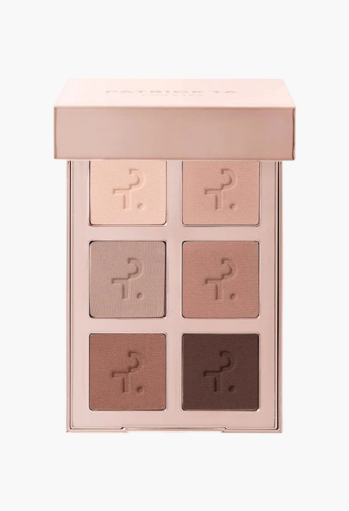 GLAM MODA PATRICK TA Major Dimension Essential Artistry Edit Eyeshadow Palette in Deep with six neutral matte shades.