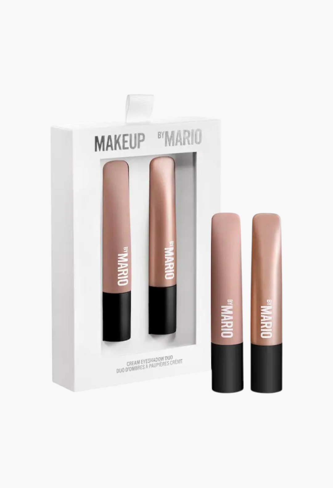GLAM MODA cream eyeshadow duo gift set featuring mauve matte and pink pearl shimmer shades in sleek packaging.