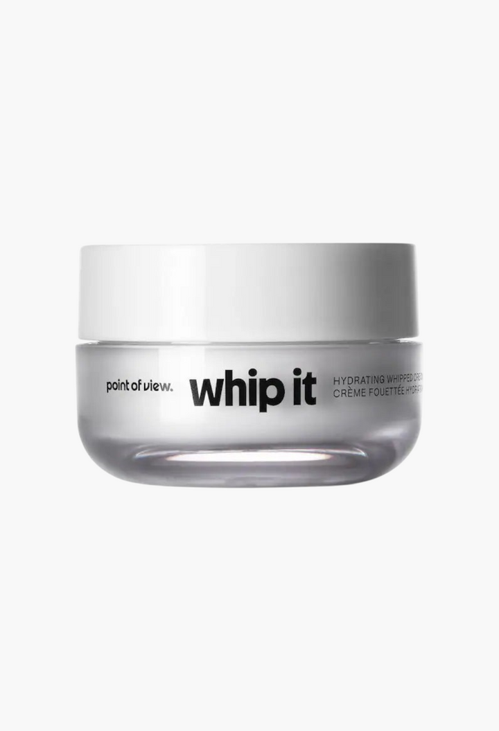 GLAM MODA Whip It hydrating whipped cream jar with white lid for skin barrier support and intense moisture.